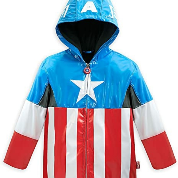 Disney Other - Disney Avengers Captain America Rain Jacket 7/8